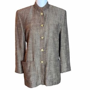 Orvis Blazer Linen Blend Mandarin Collar